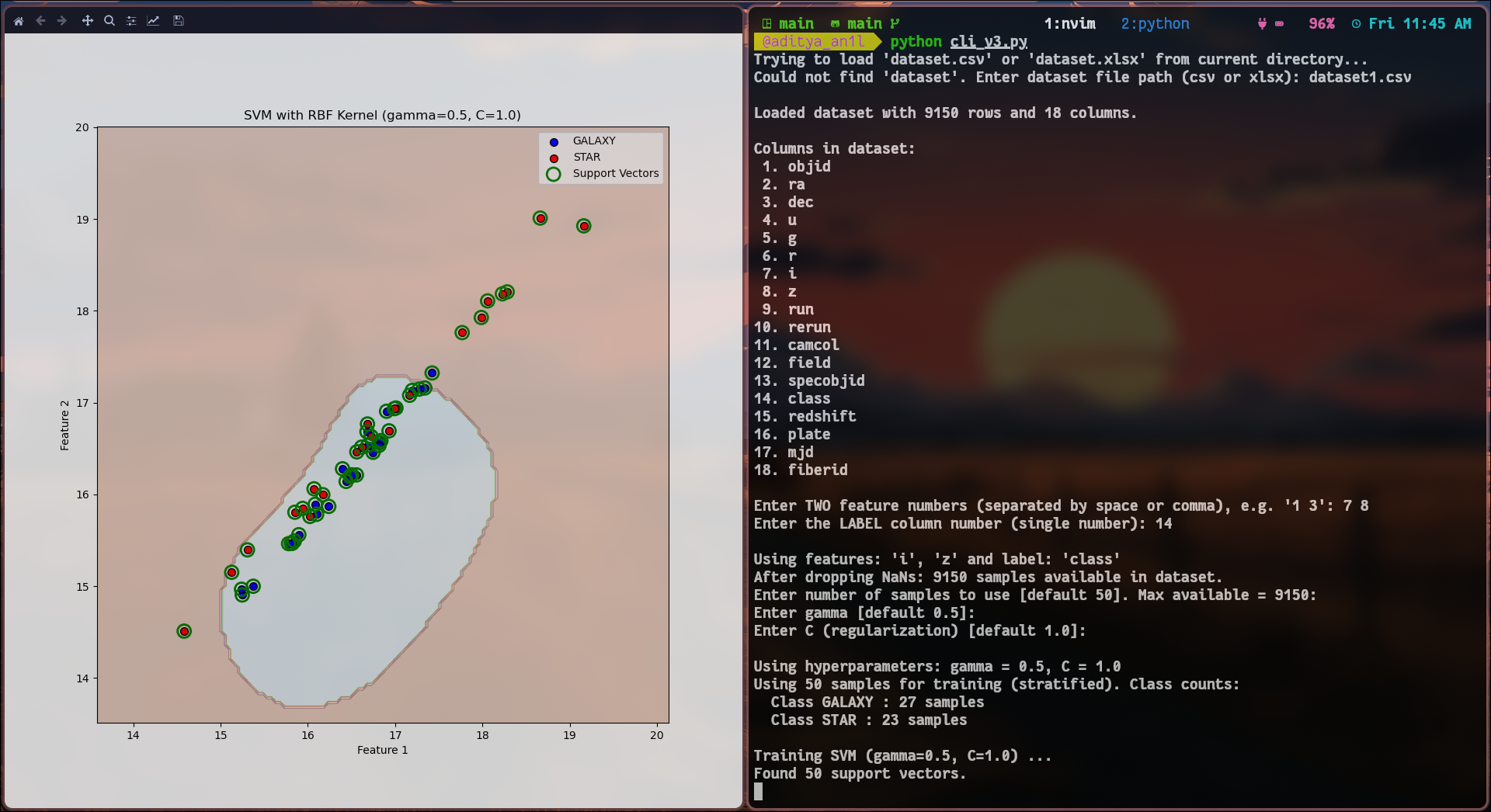 Initial data distribution and its 3D projection